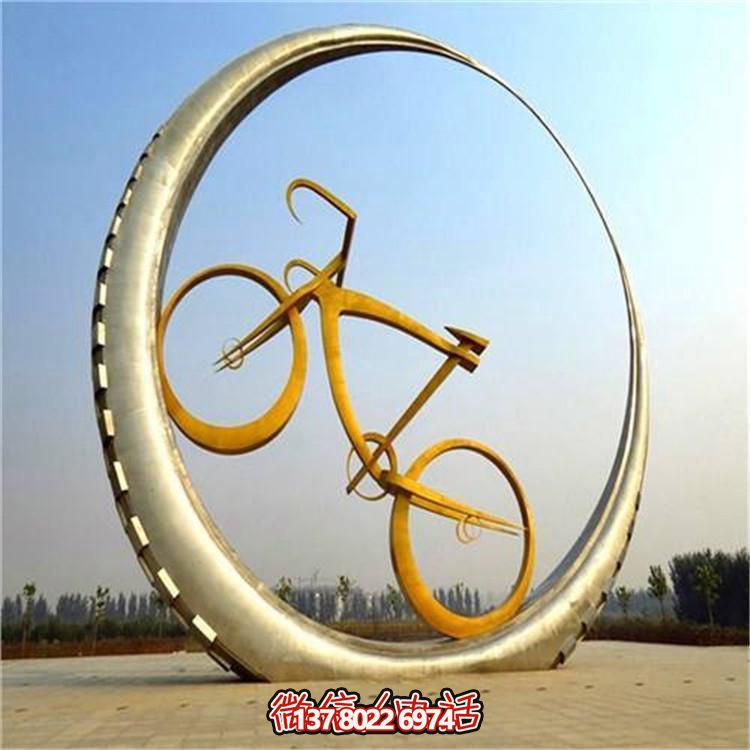 不銹鋼自行車(chē)環(huán)形景觀擺件