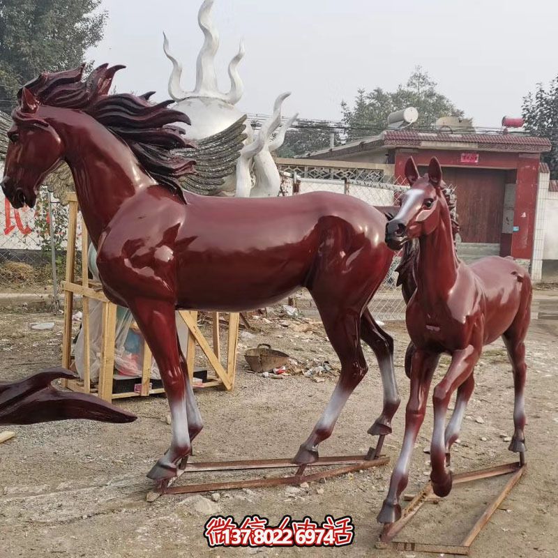 玻璃鋼仿真大型戶(hù)外園林景觀馬雕塑
