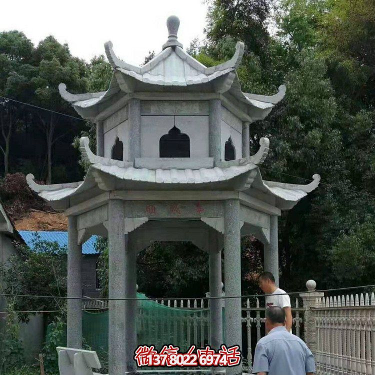 大型石雕涼亭，精美的室外裝飾