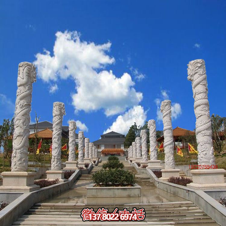 漢白玉龍柱石雕，傳承中華園林文化精髓
