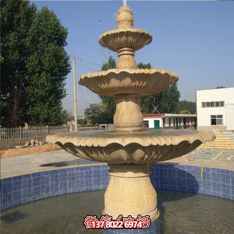 花崗巖噴泉流水擺件，給你不一樣的戶外廣場園林景觀雕塑