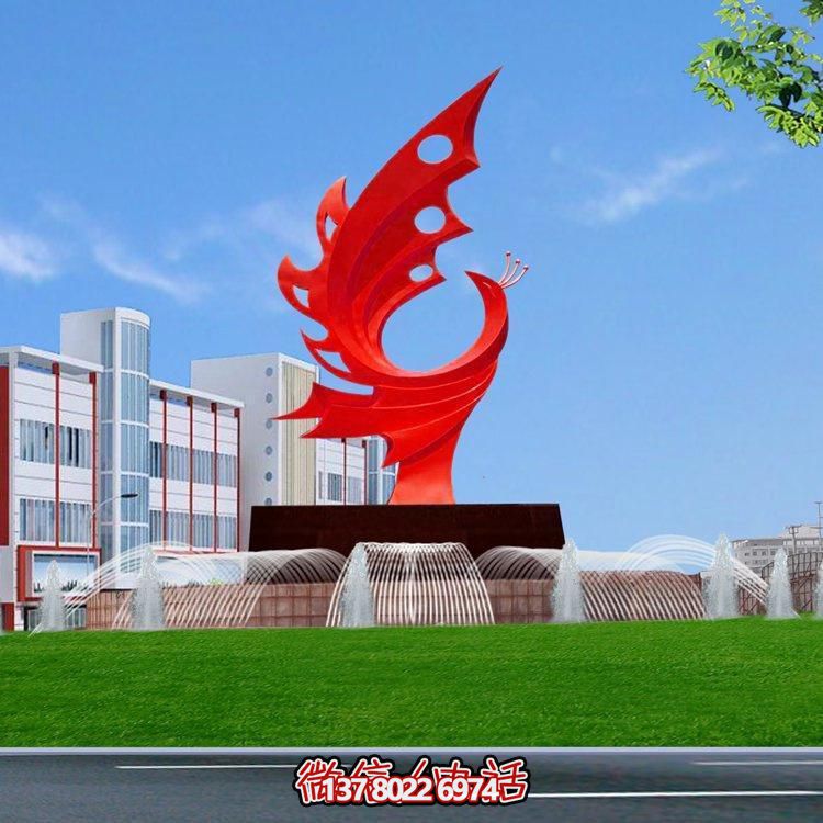 不銹鋼鳳凰標志擺件，凸顯企業(yè)形象