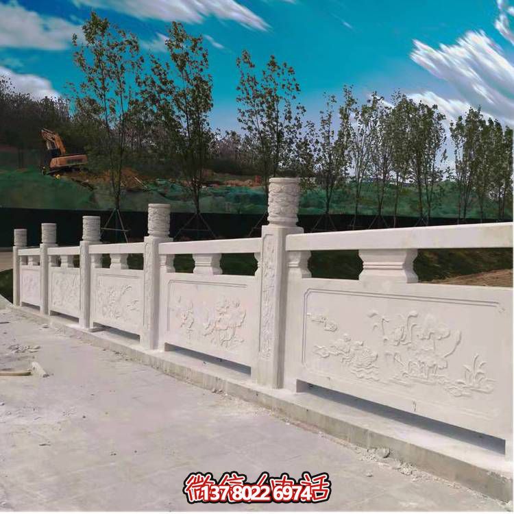 漢白玉雕花石欄桿，公園河道護欄欄桿