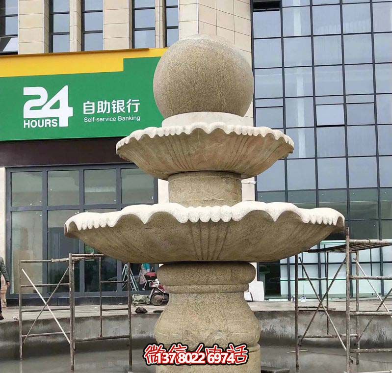 商場大理石風(fēng)水球噴泉雕塑 商場大理石風(fēng)水球噴泉雕塑